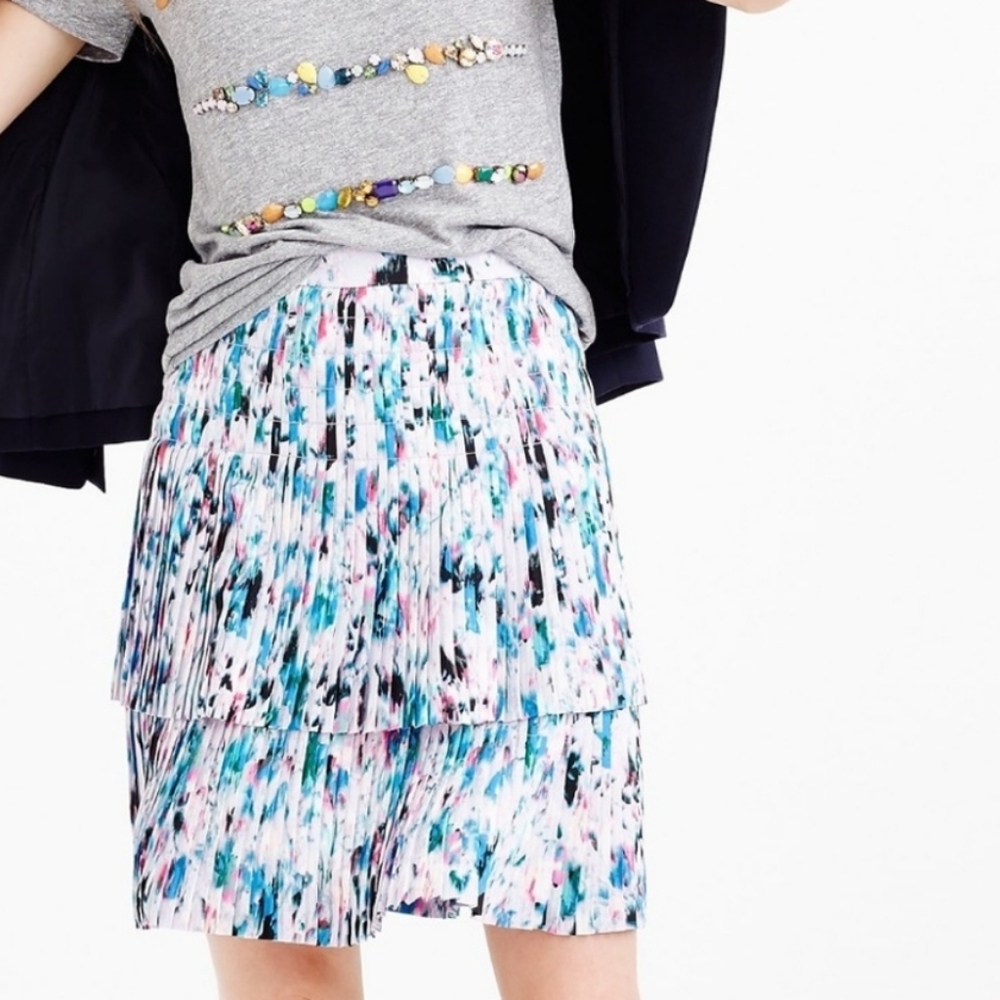 💲SALE💲 JC Double Pleat Abstract Print Skirt